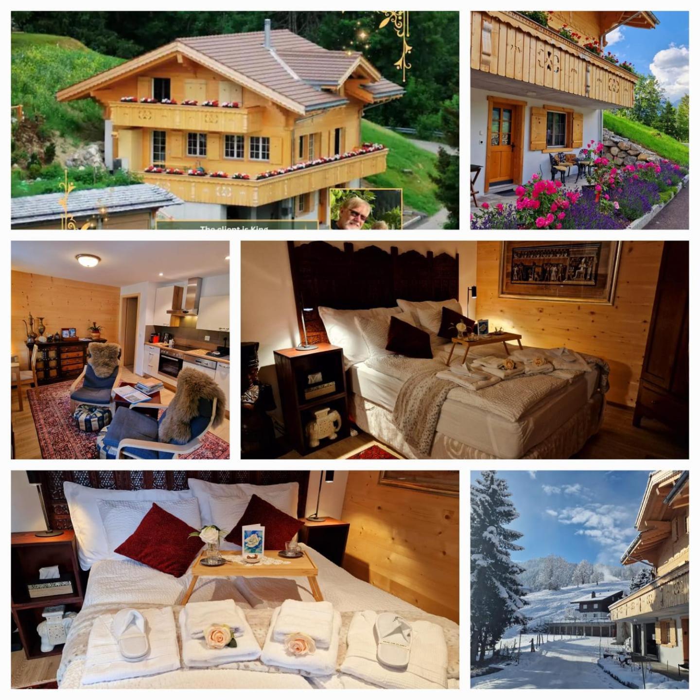 Large Deluxe Studio For 2 - Chalet Lovo Lenk im Simmental Exterior foto